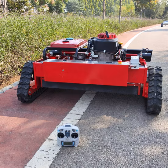 Mini Crawler Type Remote Control Lawn Mower Robot Gasoline Engine