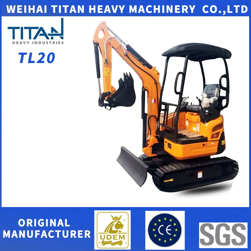 China Minibagger 2,0 Tonnen Kleinbagger Bagger Crawler mit wassergekühltem Yammar 3-Zylinder-Motor